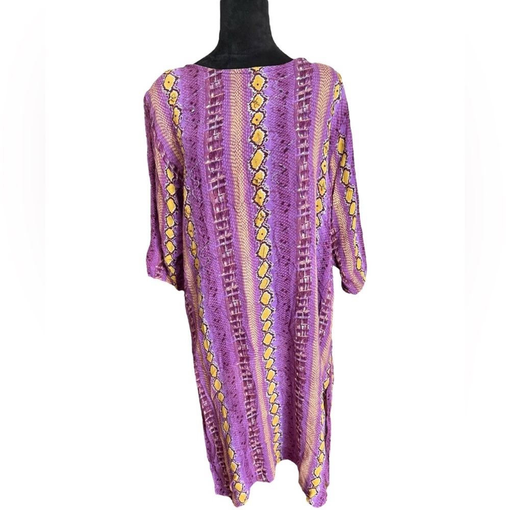 Mile Gabrielle Multi Patterned Beaded Midi Dress Size L